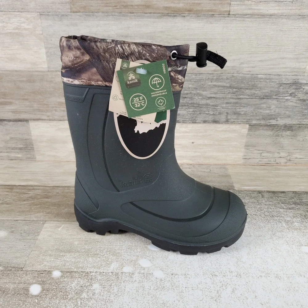 Kamik Snobuster 2 Kids Winter Boots Sz 1 Mossy Oak Break-Up Country Waterproof